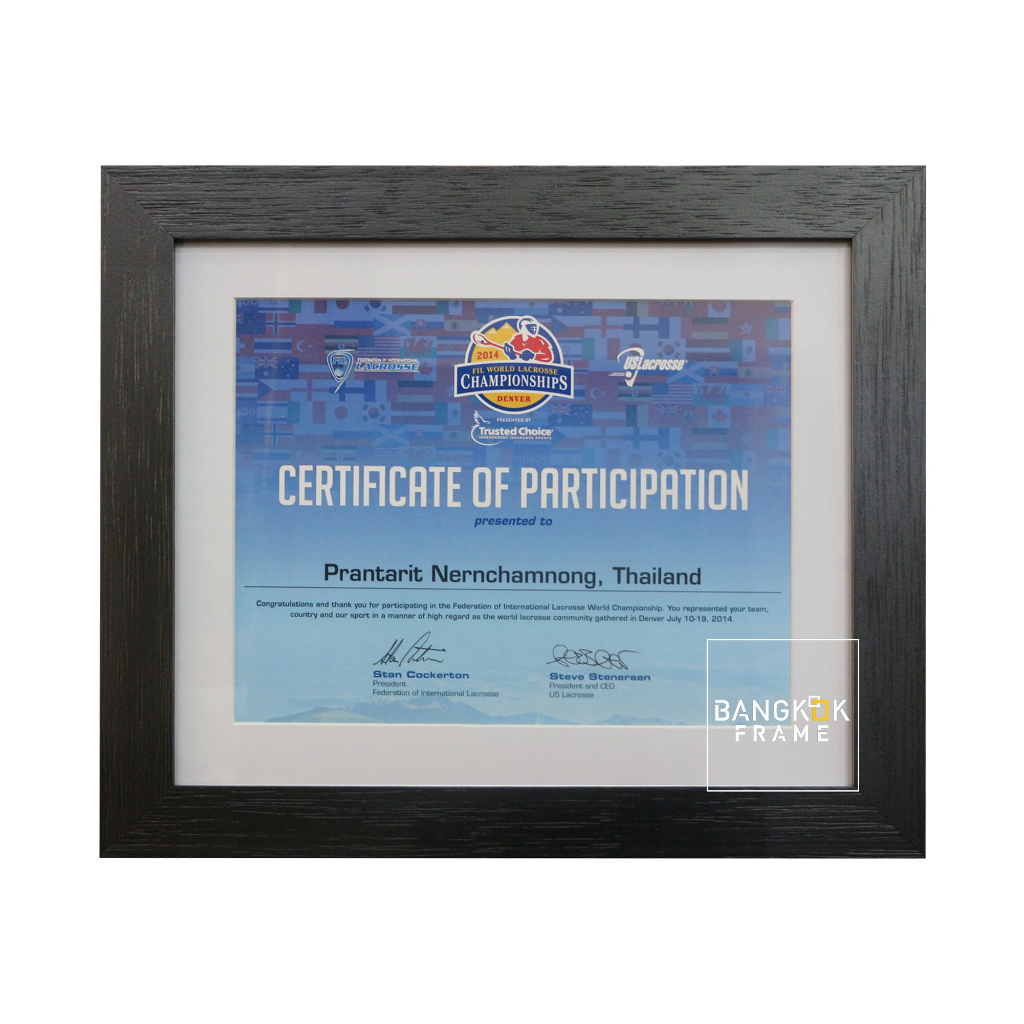 Bangkokframe-กรอบเปล่าใส่ภาพ ใส่ใบประกาศนียบัตร ขนาดใส่ภาพA4 โดยเฉพาะ พร้อมกระจก+หูแขวน+ขาตั้ง