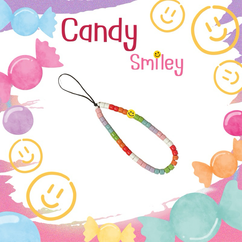 สายห้อยมือถือ (คล้องมือได้) เรียงสีใหม่(แจ้งในแชท) ธีม 𝙲𝙰𝙽𝙳𝚈 𝚂𝙼𝙸𝙻𝙴𝚈🍬🍭🙂