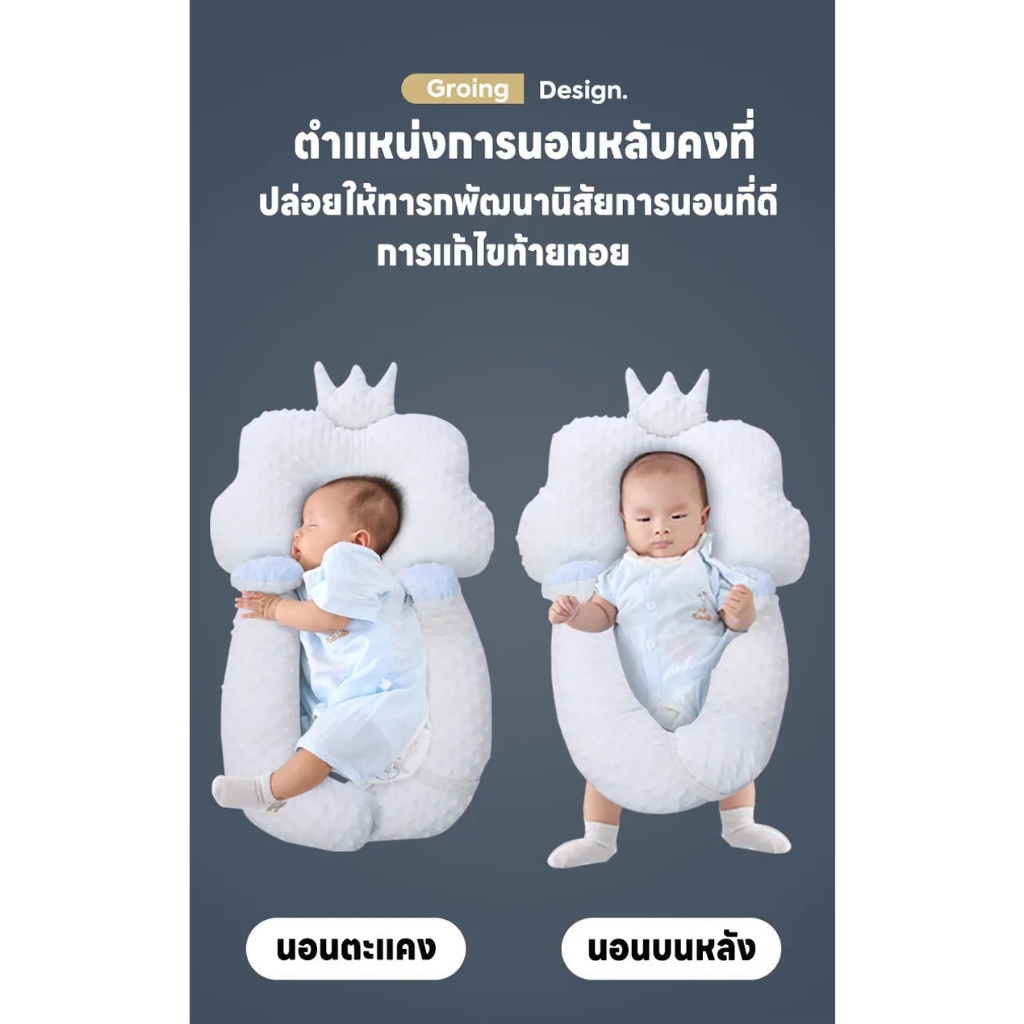 0-1ขวบ หมอนทารก หมอนเด็กผ้าฝ้ายแท้ หหมอนหัวทุยเด็ก หมอนห，หมอนป้องกันหัวแบน