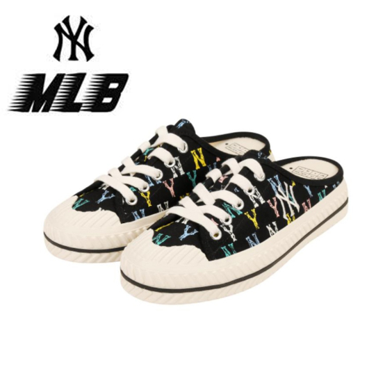 【ของแท้ 100%】MLB Playball Mule Monogram black