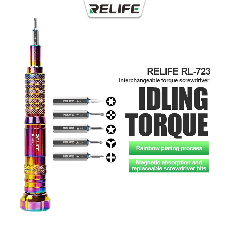 Relife RL-723 5 in 1 ชุดไขควงแรงบิด แม่เหล็ก แข็งมาก INTERCHANGEABLE TORQUE SCREWDRIVER