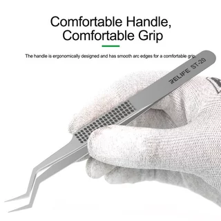Relife ST-20 แหนบสเตนเลส สําหรับปลูกต้นไม้ ชิป IC ซ่อมโทรศัพท์ PRECISION TWEEZERS