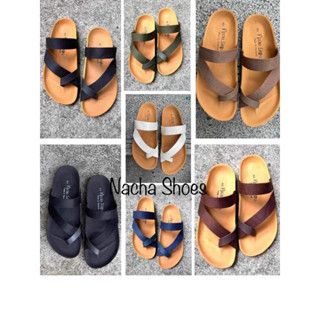 รองเท้าแตะวินเทจ สไตล์ไบเก้น พื้นนิ่ม แบบสายผ้าไขว้ ใส่ได้ทั…