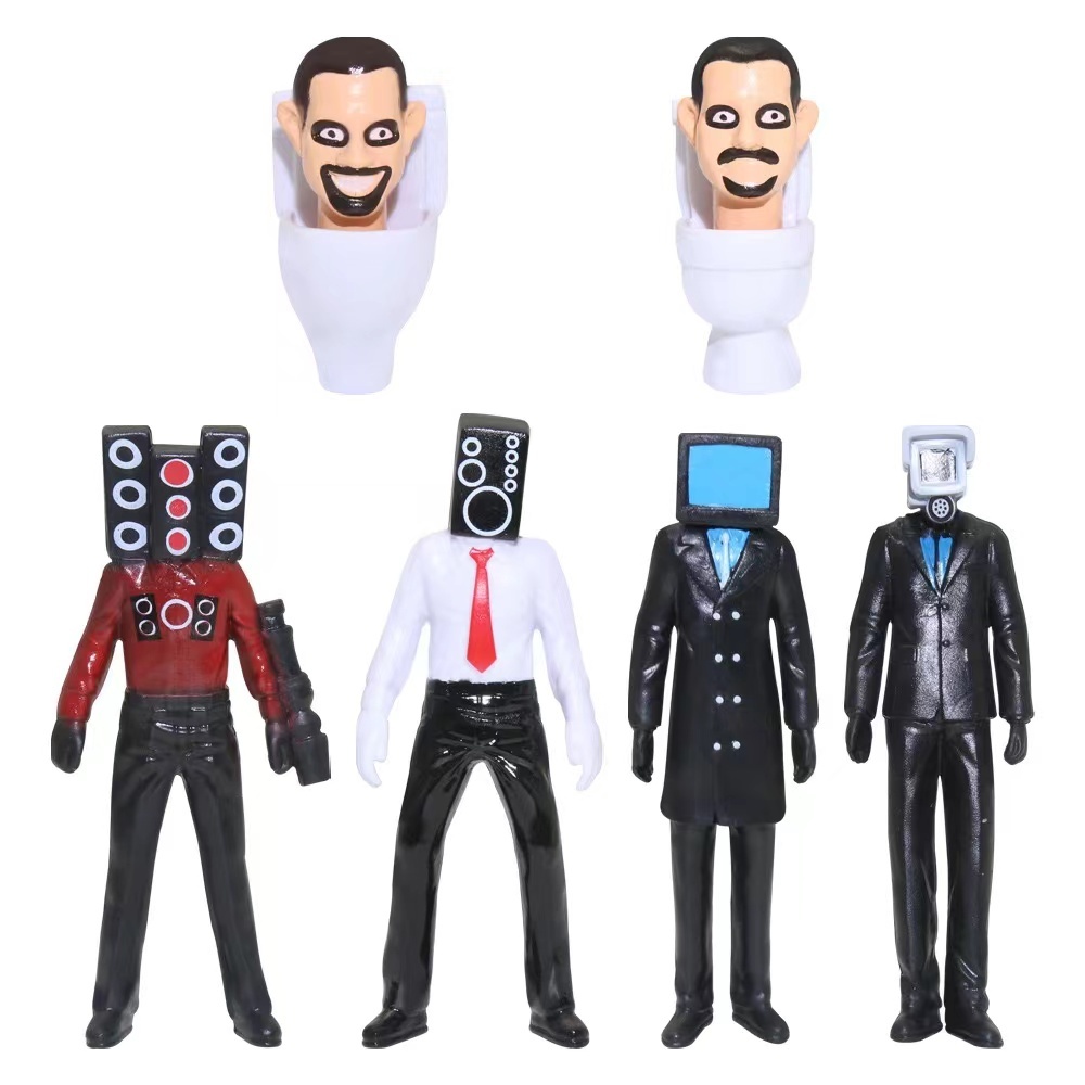 PJ LIVING โมเดลตุ๊กตาฟิกเกอร์ Skibidi Toilet Action Figure Speakerman TV Man Monitor Man ของเล่นสําห