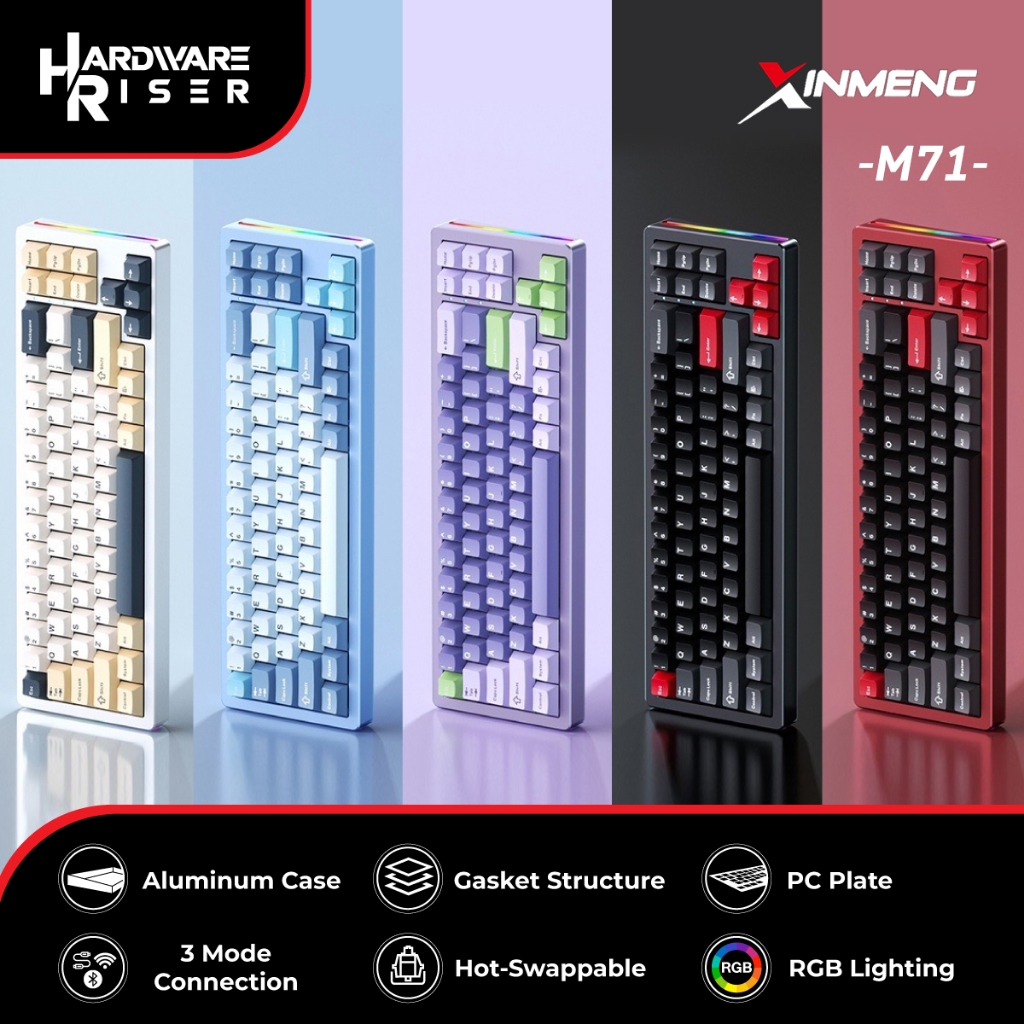 🔥 XINMENG - M71 Aluminum Alloy Keyboard - คีย์บอร์ดขนาด 68% คีย์บอร์ดไร้สาย Bluetooth / Wireless 2.4