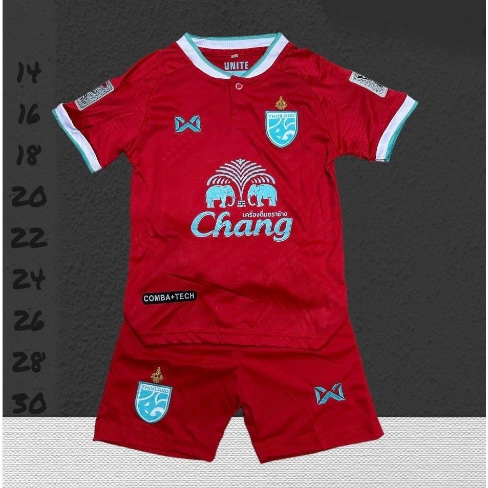 ชุดบอลเด็กทีมชาติไทยใหม่ ได้เสื้อ+กางเกง (พร้อมส่ง)