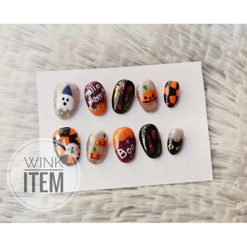 W117 เล็บ​ เล็บเจล​ เล็บปลอม​ ฮาโลวีน​ hallo Ween​ ​ ราคา ถูกที่สุด ดีลบีเคเค แกลเลอรีภาพที่ 2