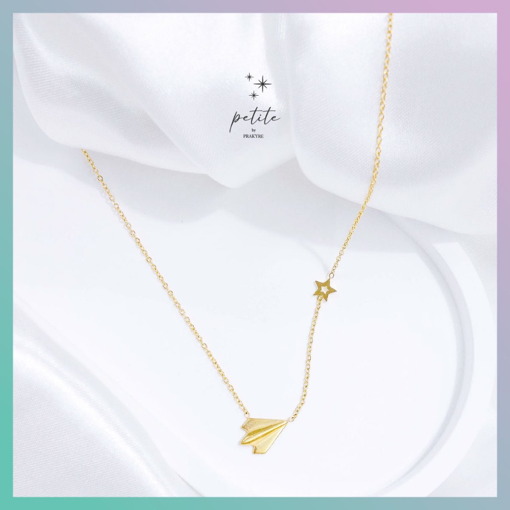 [พร้อมส่งในไทย🇹🇭] Paper Plane with Star Necklace - สร้อยคอ รูปเครื่องบินและดวงดาว