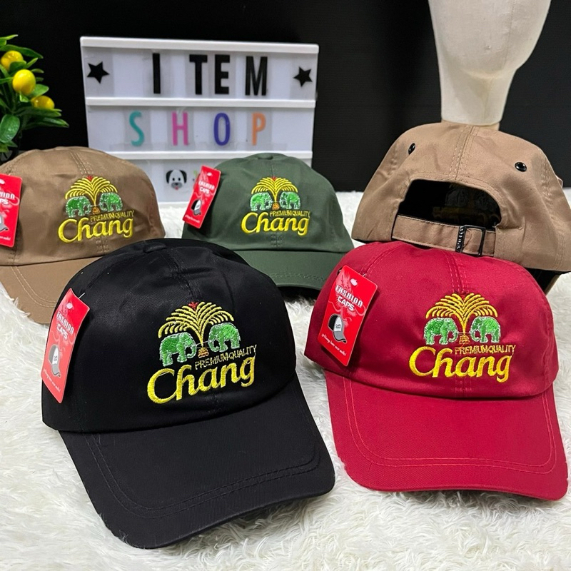 หมวกแก๊ป ปักลายช้าง /สิงห์ มี 9 สี ด้านหลังปรับขนาดได้ (พร้อมส่ง)