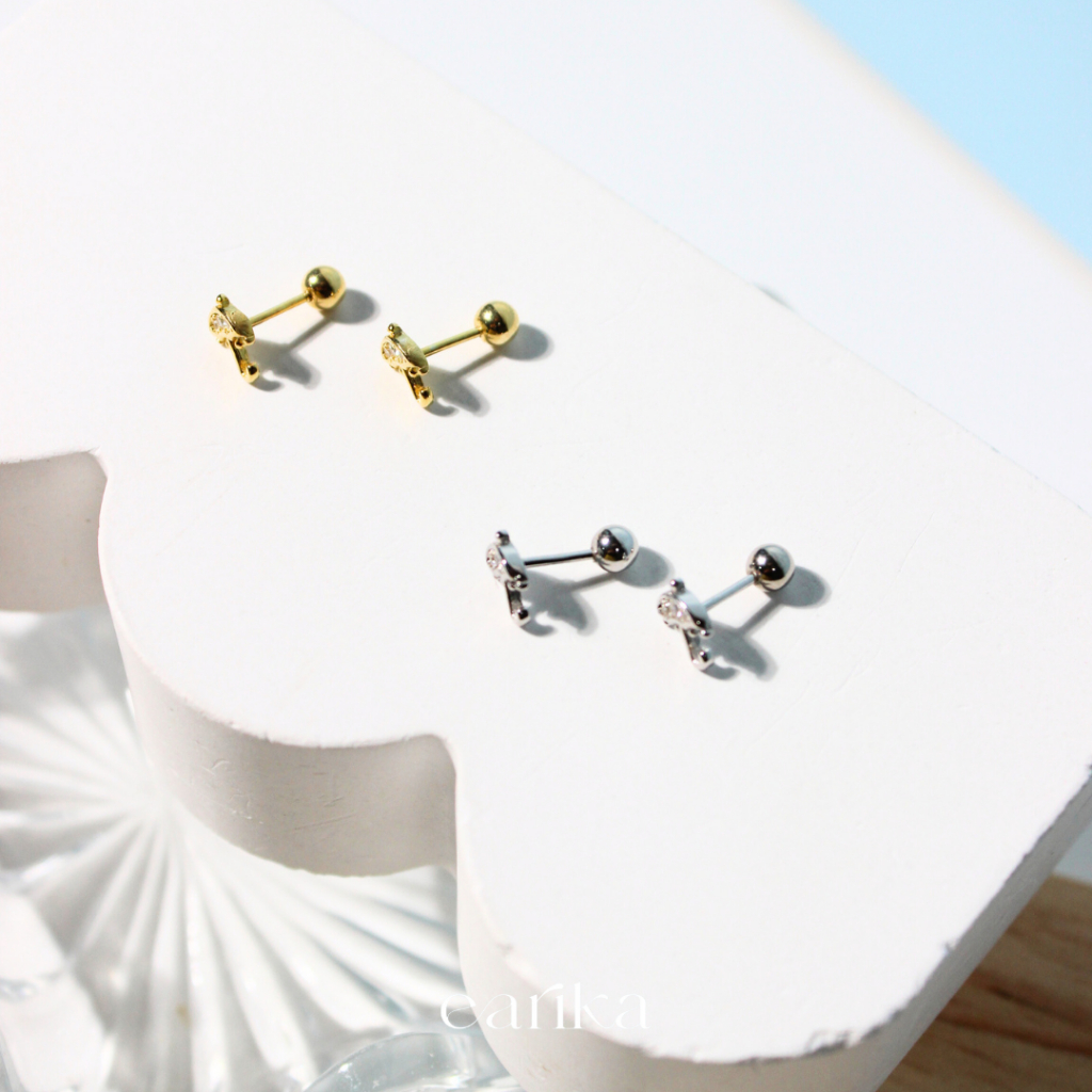 earika.earrings - jewel umbrella piercing จิวเม็ดกลมเงินแท้รูปร่ม เหมาะสำหรับคนแพ้ง่าย รูปที่ 2