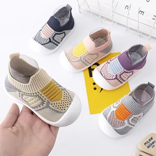 Babyonline(X163)2N6 (ส่งด่วน1วัน)รองเท้าผ้าใบสำหรับเด็กหัดเดินข้อยาว พื้นยางนิ่ม มีกันลื่น ใส่สบาย