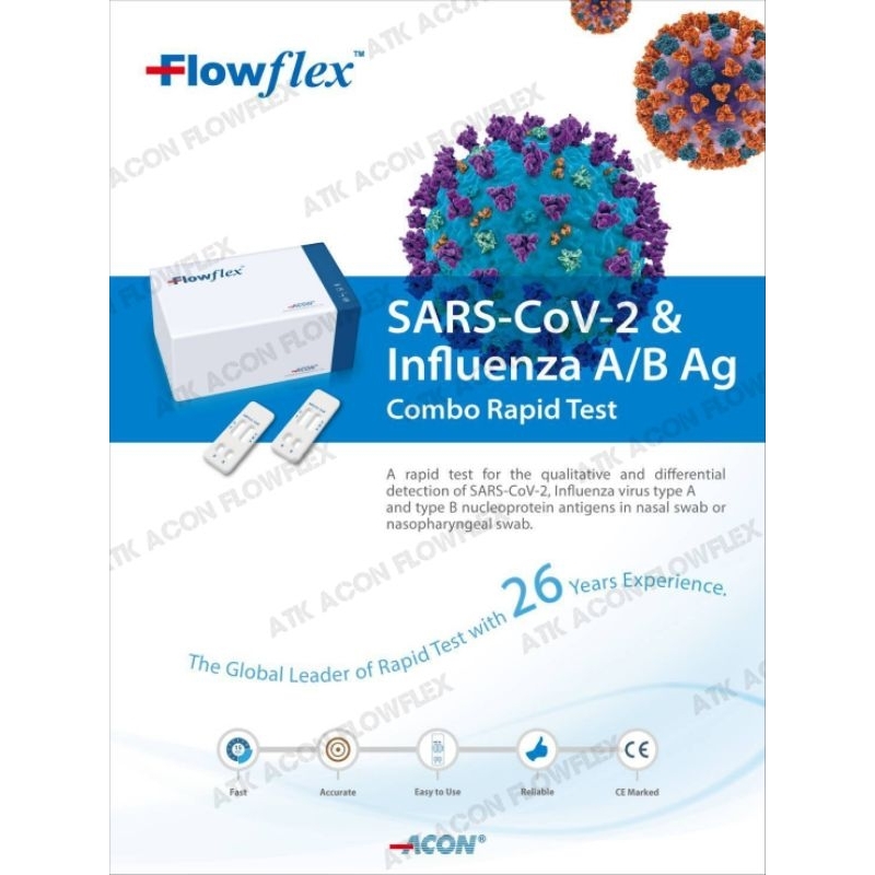 Flowflex SARS-CoV-2 & Influenza A/B Combo Rapid Test (โควิด, ไข้หวัดใหญ่สายพันธุ์A/B)