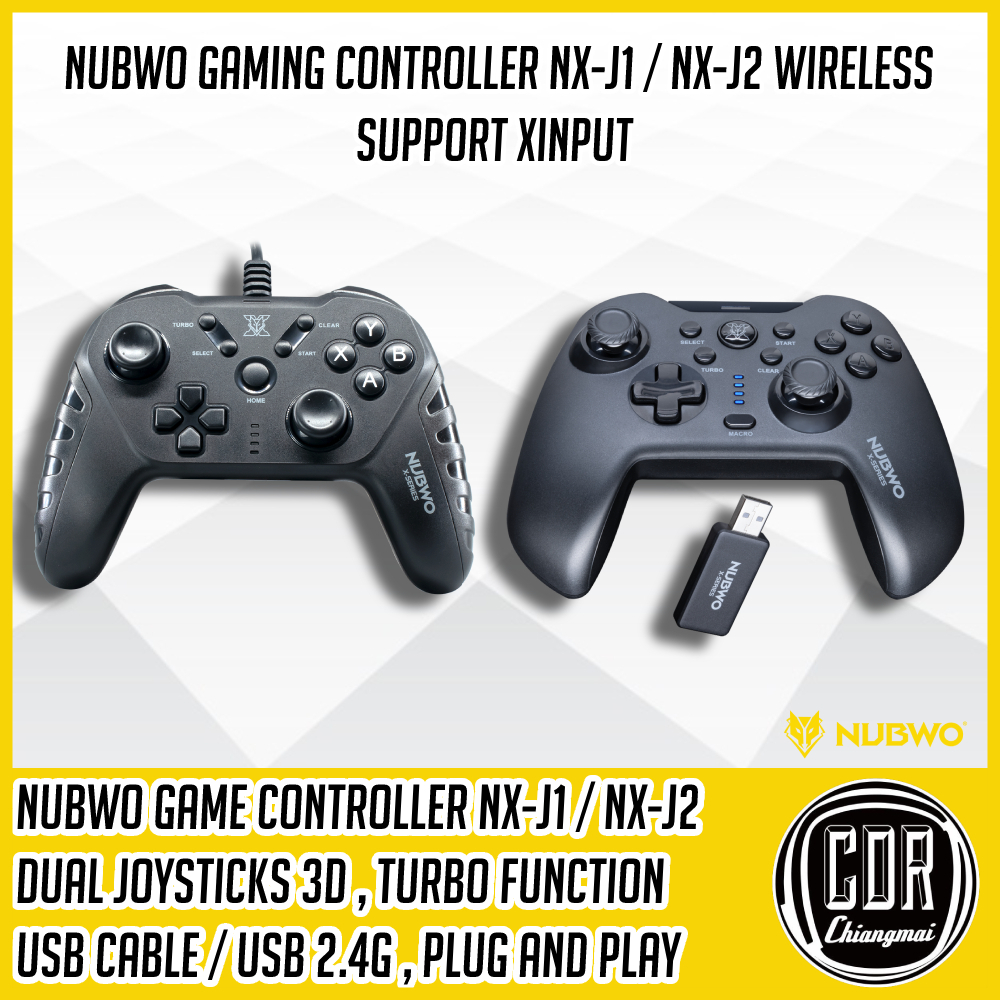 จอยเกมส์ Nubwo NX-J1[แบบสาย] / NX-J2[Wireless] Joystick Controller จอยเกม สำหรับ PC,Notebook,PS3 (รับประกัน 2 ปี GMS)