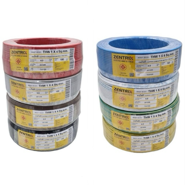 สายไฟ THW 1 X 4 ZENTRIX 90เมตร 100เมตร