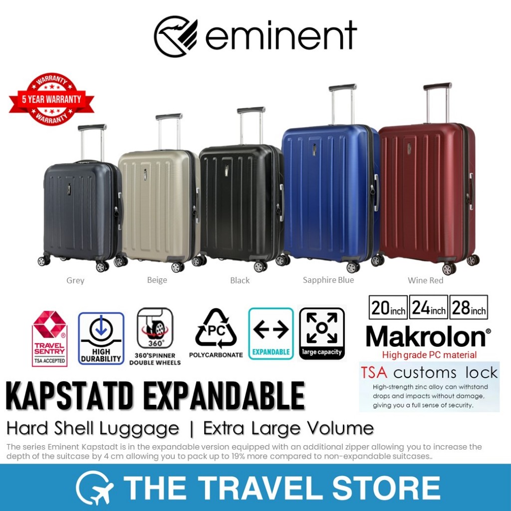 Eminent KAPSTADT EXPANDABLE Hardcase Luggage | Extra Large Volume (KC28E) กระเป๋าเดินทางล้อลาก