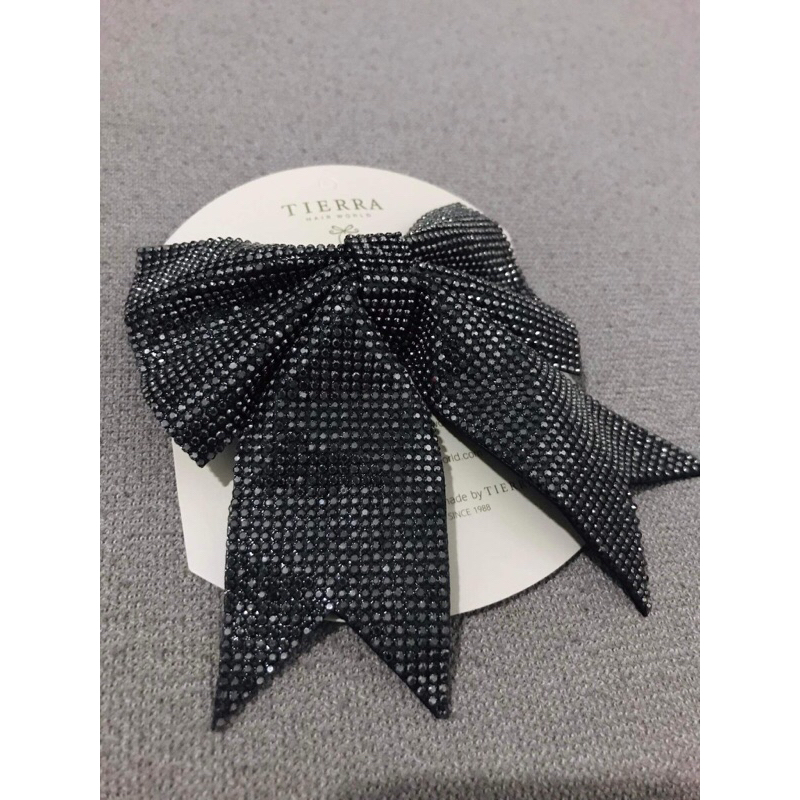 โบว์สีดำ ประดับเพชร Tierra Hair World