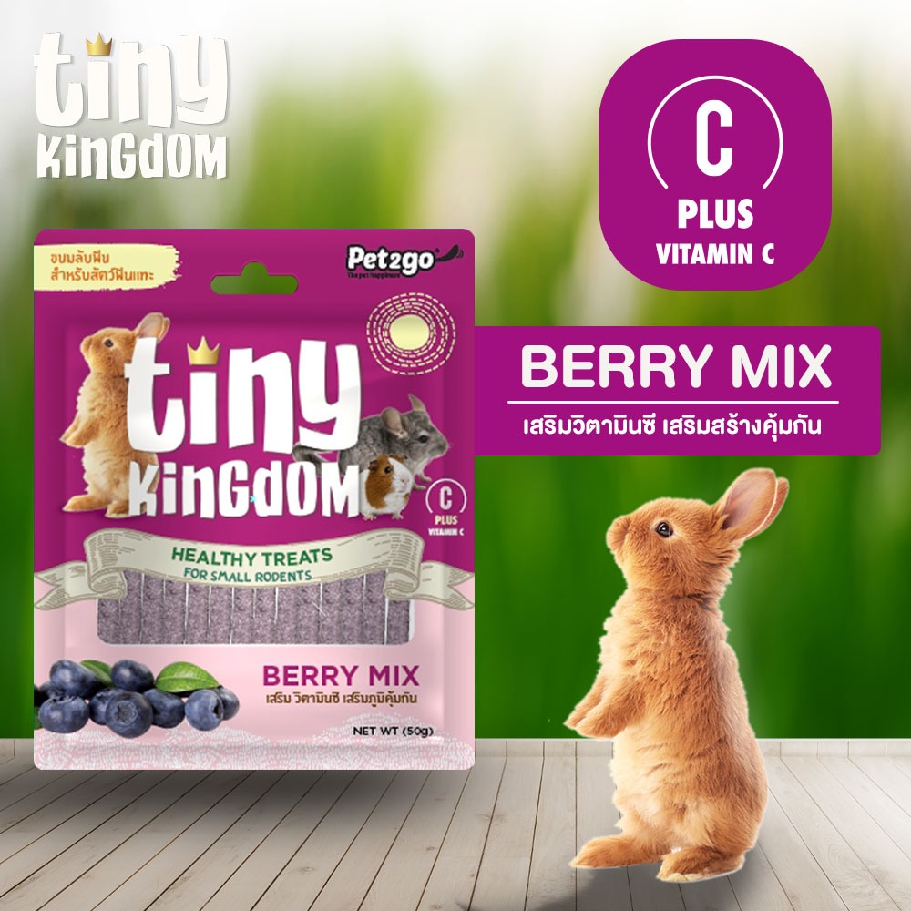 Tiny Kingdom ขนมลับฟัน Healthy Treats สูตร บลูเบอร์รี่ BERRY MIX 50g