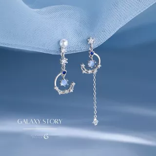 GLAMOR✨พร้อมส่ง ต่างหูเงินแท้ Galaxy Story ต่างหูเพชร cz ต่างหูแฟชั่น ตุ้มหูเงินแท้ ตุ้มหูผู้หญิง