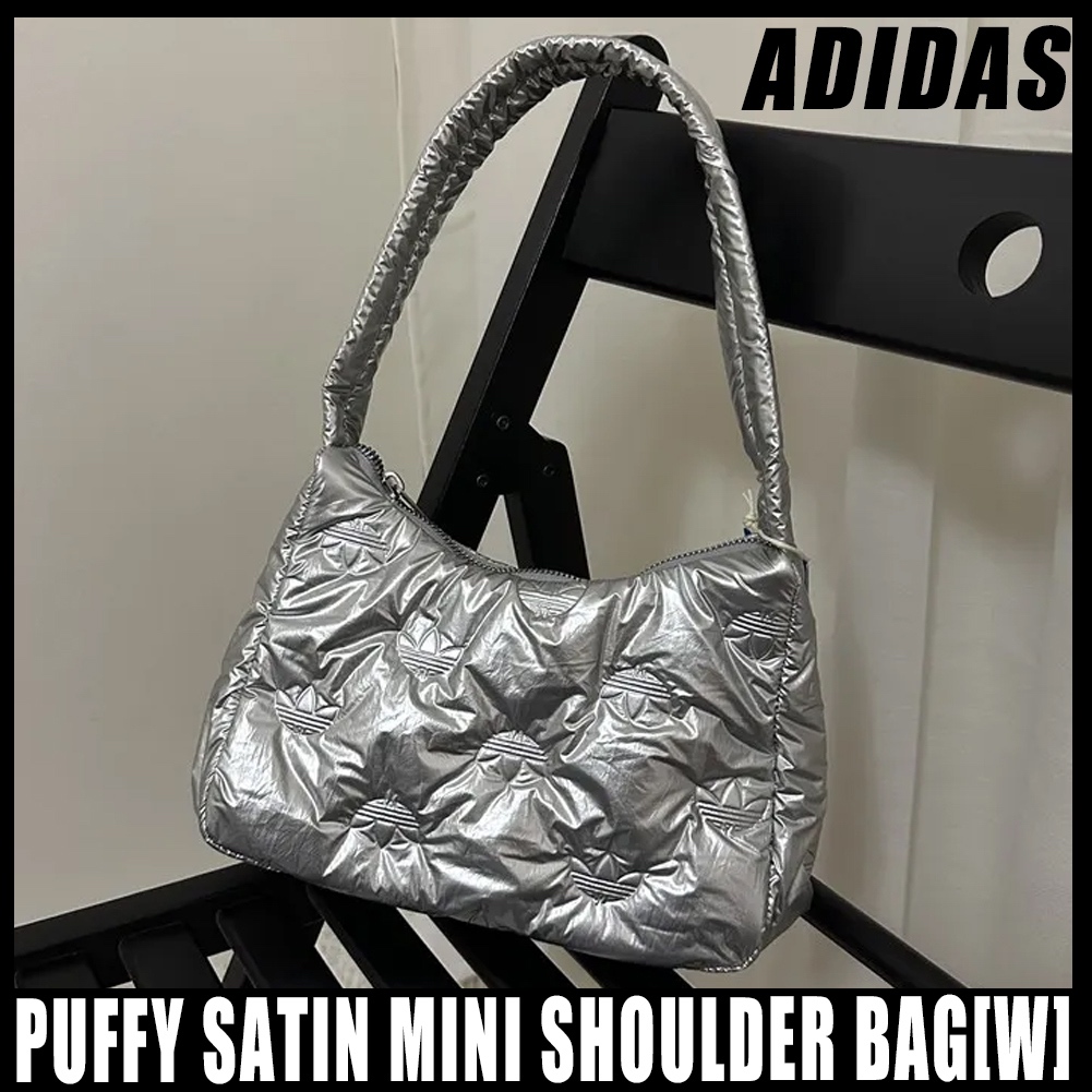 🇰🇷Adidas Puffy Satin Mini Shoulder Bag Silver Metallic /Mini Airliner Bag BlackII3393/ IL9610 - preorderoppa