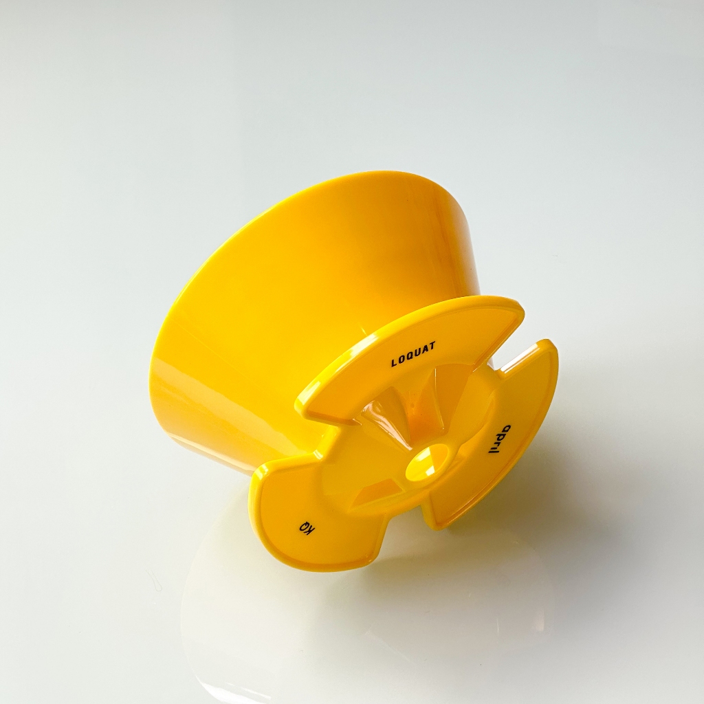 April X Loquat Limited yellow plastic brewer / dripper from April coffee roasters Copenhagen Denmark