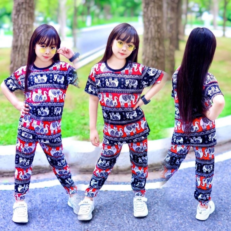 ชุดเด็กลายช้างผ้าไมโครพิมลายน่ารักสุดๆมีไชส์ S M L XL XXL 3XL