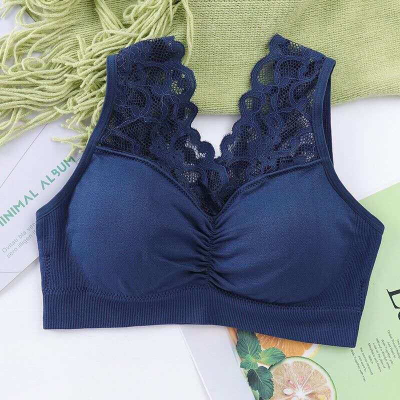 HoraBra สปอร์ตบรา บรา สายลูกไม้ ไร้ขอบ ไร้โครง เนื้อผ้าทอ ยืดได้ 26-38 แบบสวม สาวอวบใส่ได้ ชุดชั้นในผู้หญิง - รูปที่ 6
