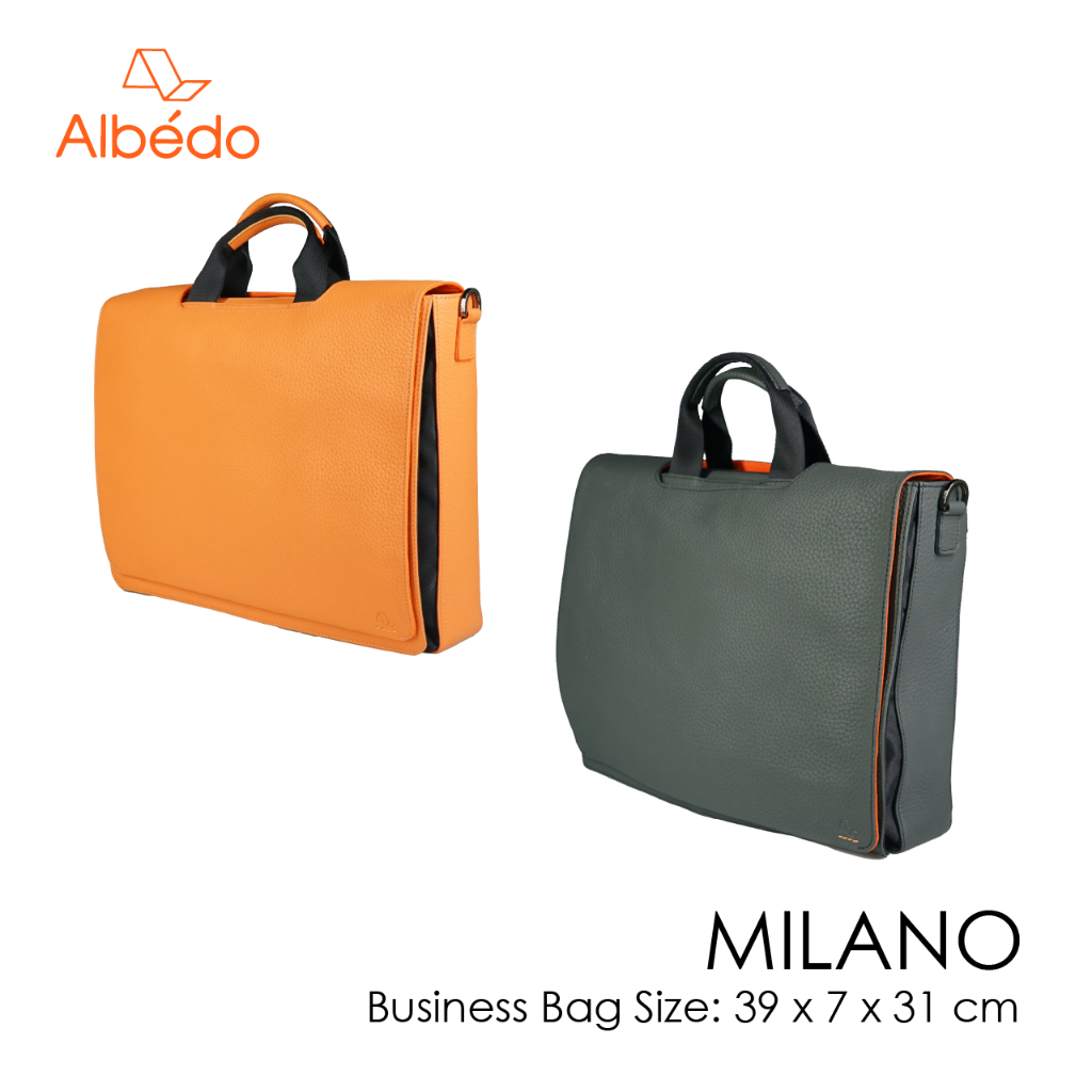[Albedo] MILANO BUSINESS BAG กระเป๋าเอกสาร ถือ สะพาย หนังแท้ รุ่น MILANO - ABML00174/ABML00196