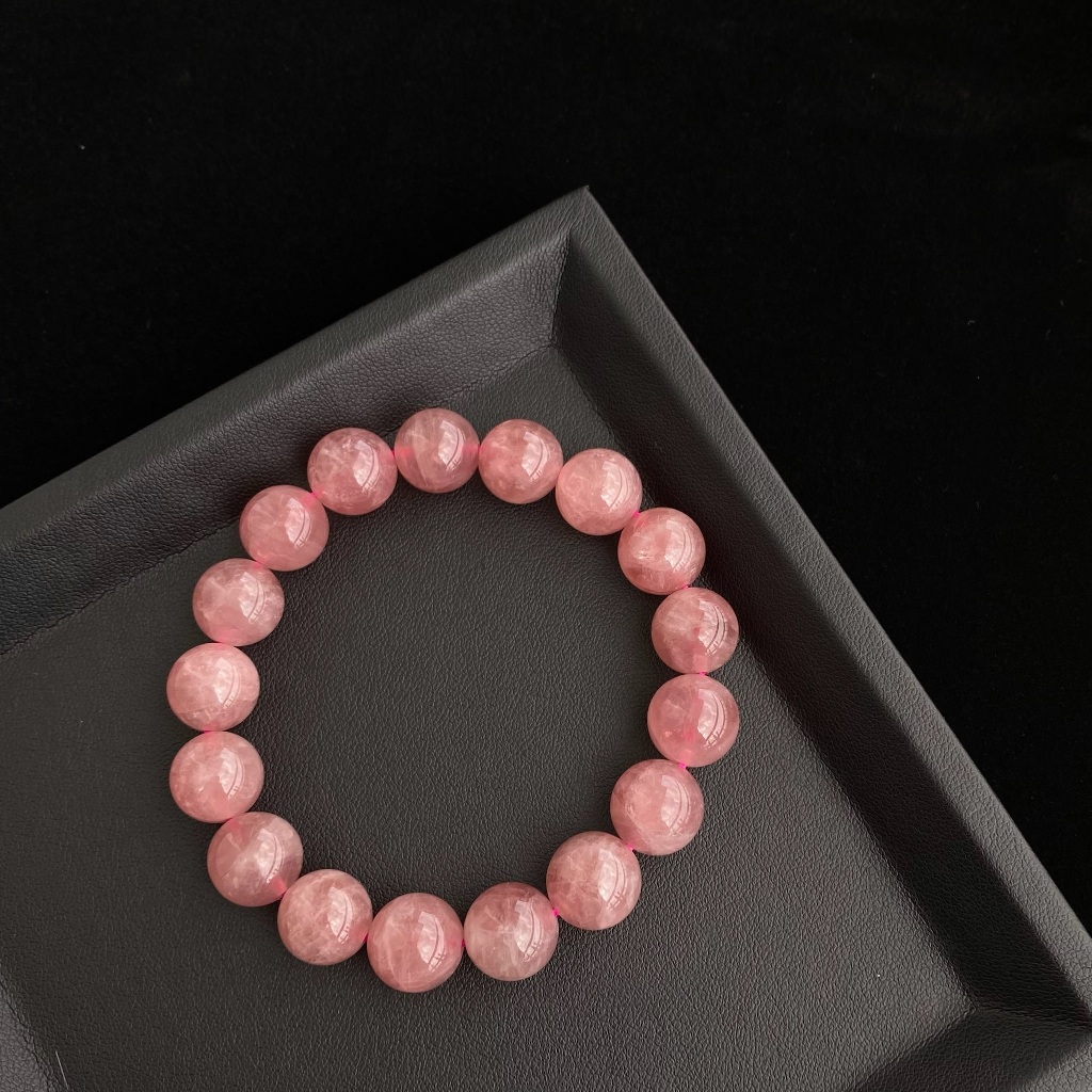 High Grade กำไลหินแท้ โรสควอตซ์ มาดากัสการ์ (Rose Quartz Madagascar) 11-13mm