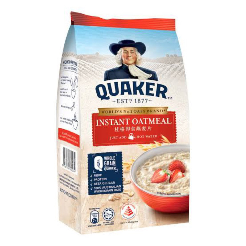 Quaker oats 1kg. ข้าวโอ๊ตสูตร สุกเร็ว / ปรุงสำเร็จ ถุงใหญ่ Oatmeal / instant oats - รูปที่ 6