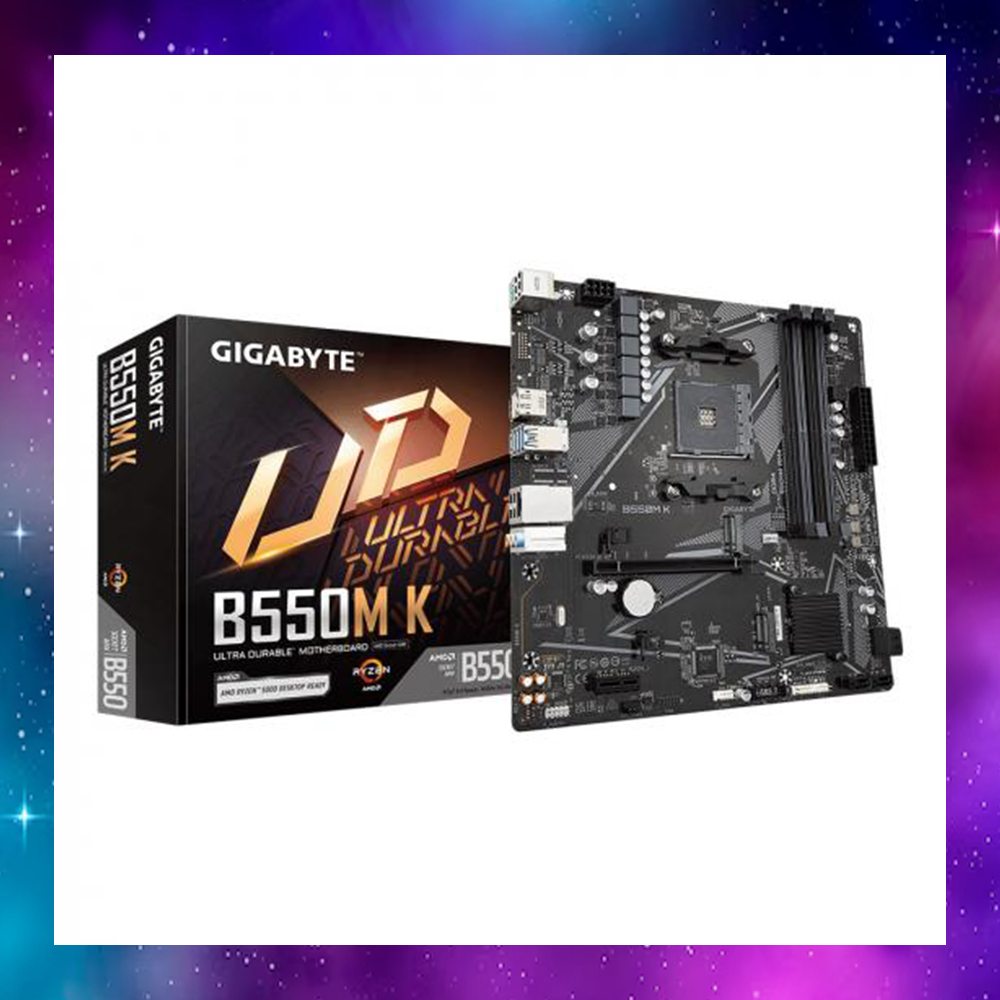 MAINBOARD (เมนบอร์ด) GIGABYTE B550M K DDR4 SOCKET AM4 RYZEN ใช้งานปกติ ประกัน10/2026