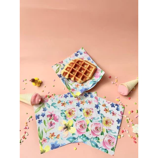 🥨ขายแพ็คคู่ 2 ห่อ รวม 200 แผ่น กระดาษรองขนม เบเกอรี่ ลายใหม่ ขนาด 6”x6”