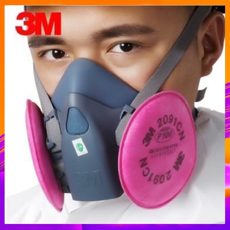 3M 7502+2097+2091 ไส้กรองคอตตอน P100 2097 ไส้กรองคอตตอน 7502 หน้ากากป้องกันแก๊สพิษ เส้นใยป้องกันฝุ่นละออง ควันเชื่อม