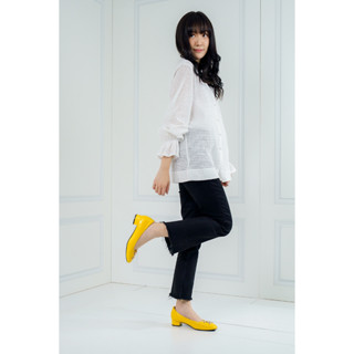 ELLE SHOES รองเท้าหนังแกะ ทรงส้นเหลี่ยม LAMB SKIN COMFY COLL…