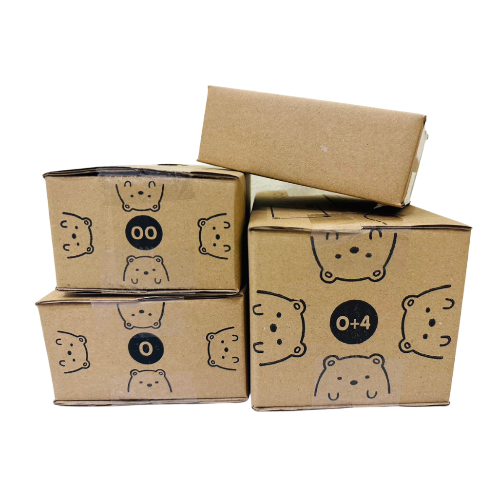 100 ใบกล่องพัสดุลายหมี 00 0 0+4 SX