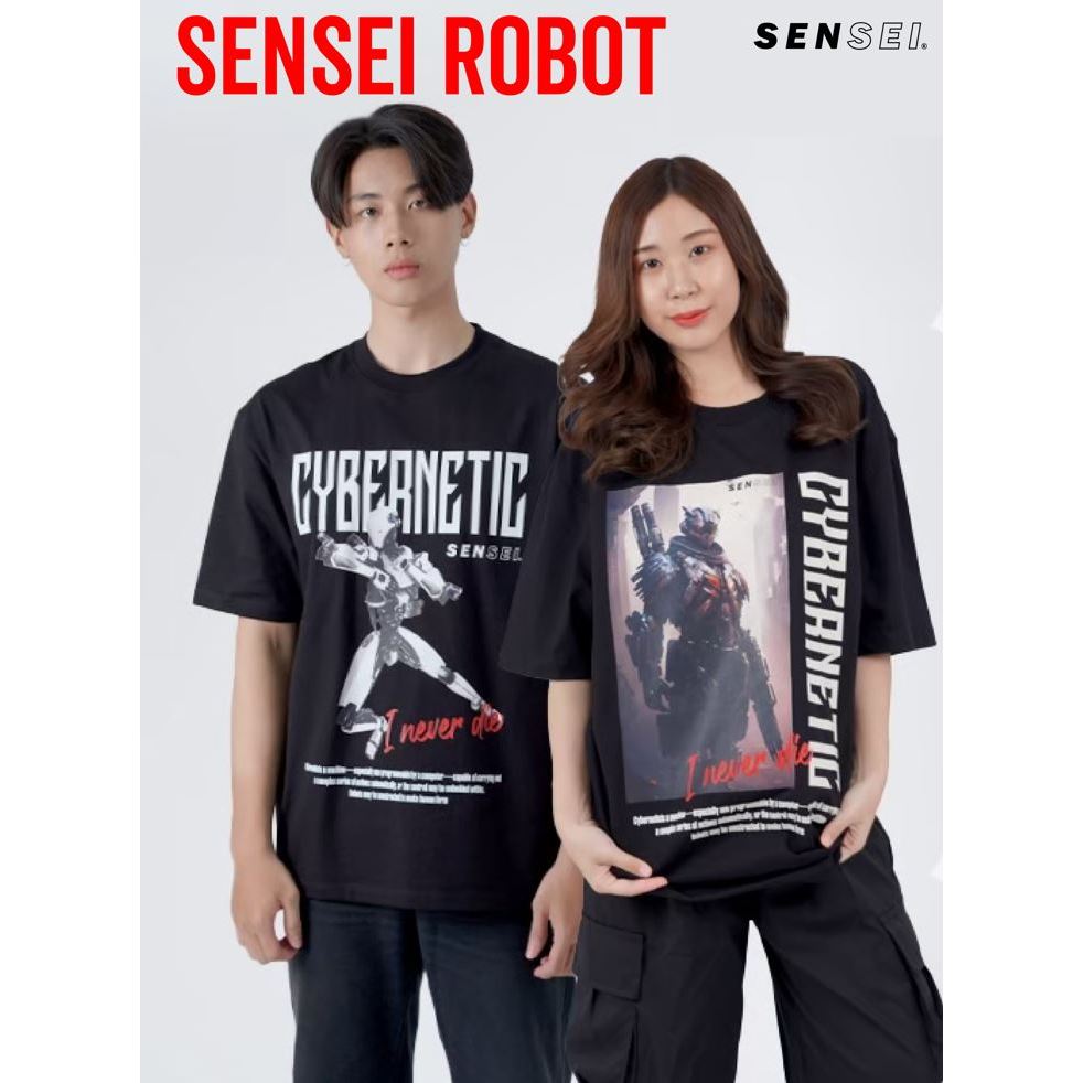 🌈✨ใส่โค้ดSENSEI50Bลด50บาท🌈✨เสื้อยืดโอเวอร์ไซซ์ SENSEI ROBOT มี6แบบให้เลือก พร้อมส่ง