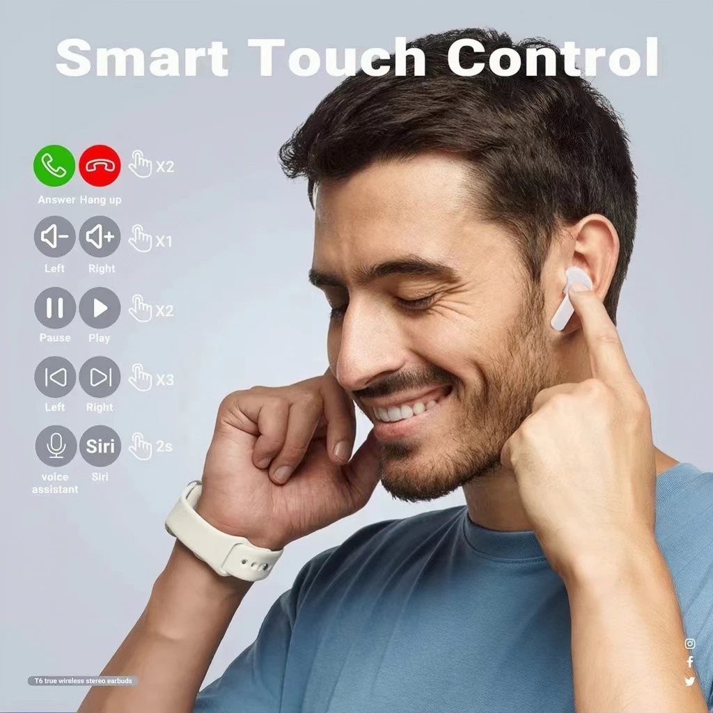 หูฟัง TWS HIFI Bluetooth IPX4 กันน้ำ มีไมโครโฟน thumbnail 10