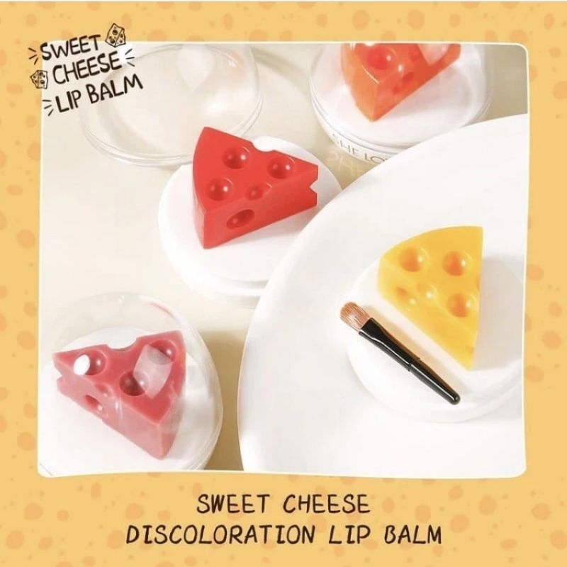 1แถม1🌟SHE LOVES ลิปบาล์ม เปลี่ยนสีได้ บำรุงปาก ลิปมัน Sweet Cheese Lip Balm รูปทรงชีส​ แถมลิปแท่ง