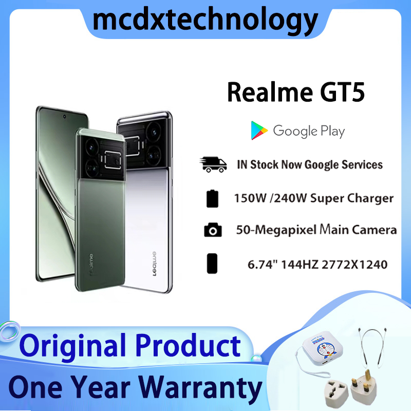 【Global Rom】 Realme GT5 5G Snapdragon 8+ Gen 2 6.74 150/240W 144Hz 240W Fast Charging Realme Phone D