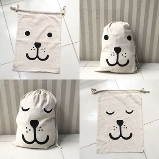 ถุงผ้าอเนกประสงค์ เนื้อผ้า canvas มีเชือกรูด 2 ด้าน