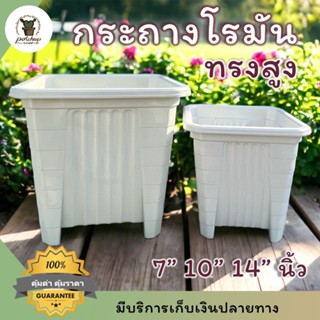 กระถางสี่เหลี่ยมยกสูง 7 10 14 นิ้ว กระถางกุหลาบ กระถางใส่ซุ้…