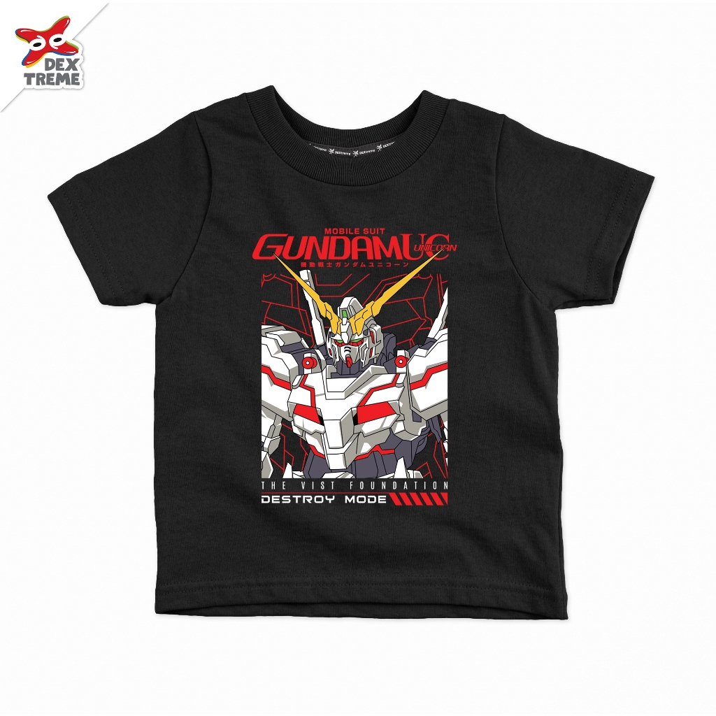 Dextreme เสื้อยืดเด็กกันดั้ม (GDU-011) Tees Gundam Unicorn (Destroy Mode) Kids Navy