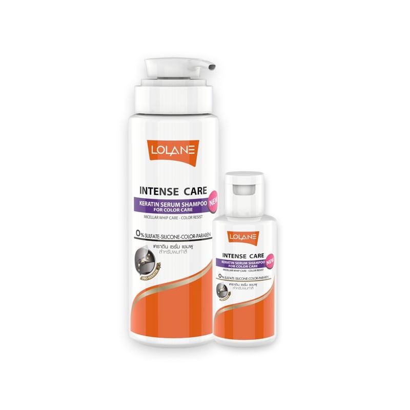Lolane Intense Care Keratin Serum Shampoo  For color care 100 400 ml.สำหรับผมทำสี