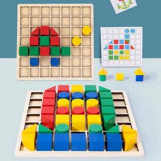 บล็อคไม้ปริศนา ของเล่นไม้เพื่อการศึกษา การพัฒนาทางปัญญาแนว Montessori