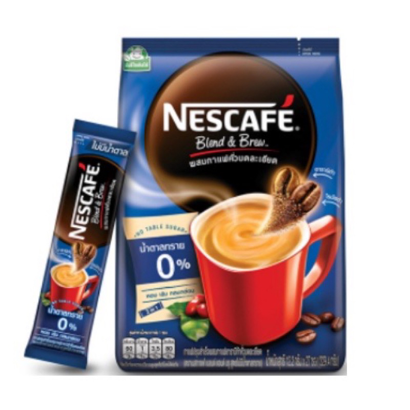 ถูกสุด!! เนสกาแฟเบลนด์แอนด์บรูกาแฟปรุงสำเร็จชนิดผงไม่มีน้ำตาล 12.2กรัม แพค 27ซอง