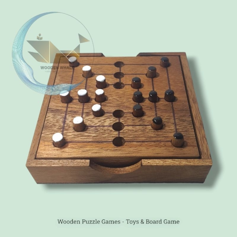 ยุทธศาสตร์ (Nine Men's Morris), Wooden toy, Board Game, ของเล่นเสริมสร้างทักษะ และพัฒนาการ -Wooden T