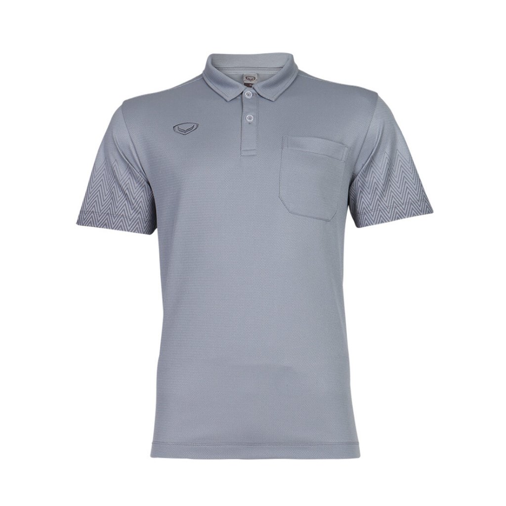 เสื้อโปโล แกรนด์สปอร์ต รหัส : 012584 (พิมพ์ลายแขน) สีเทา