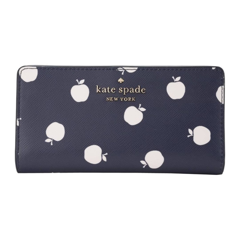 พร้อมส่งแท้💯🇺🇸กระเป๋าสตางค์ Kate Spade Staci Orchard Toss Printed Lar Blazer Blu Blue Wallet K8306