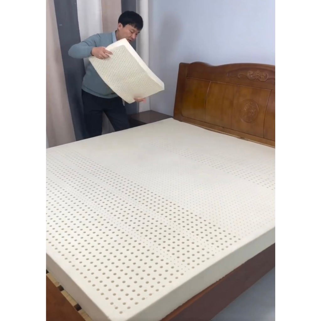6.6 โรงงานมาเอง ลดเฉพาะในไลฟ์🔥 ที่นอน ยางพาราฉีดแท้ หนา 2-6 นิ้ว มีปลอกซิป Density 90 แถมหมอนยางพารา