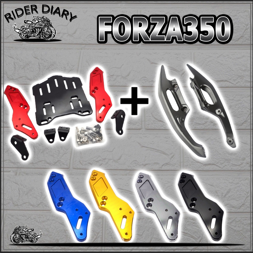 แร็คท้าย FORZA350 แร็คหลังสำหรับFORZA 350 มีตะแกรงหลังและมือจับหลัง ทั้งชุด งาน CNC แร็คแข็งแรงดี