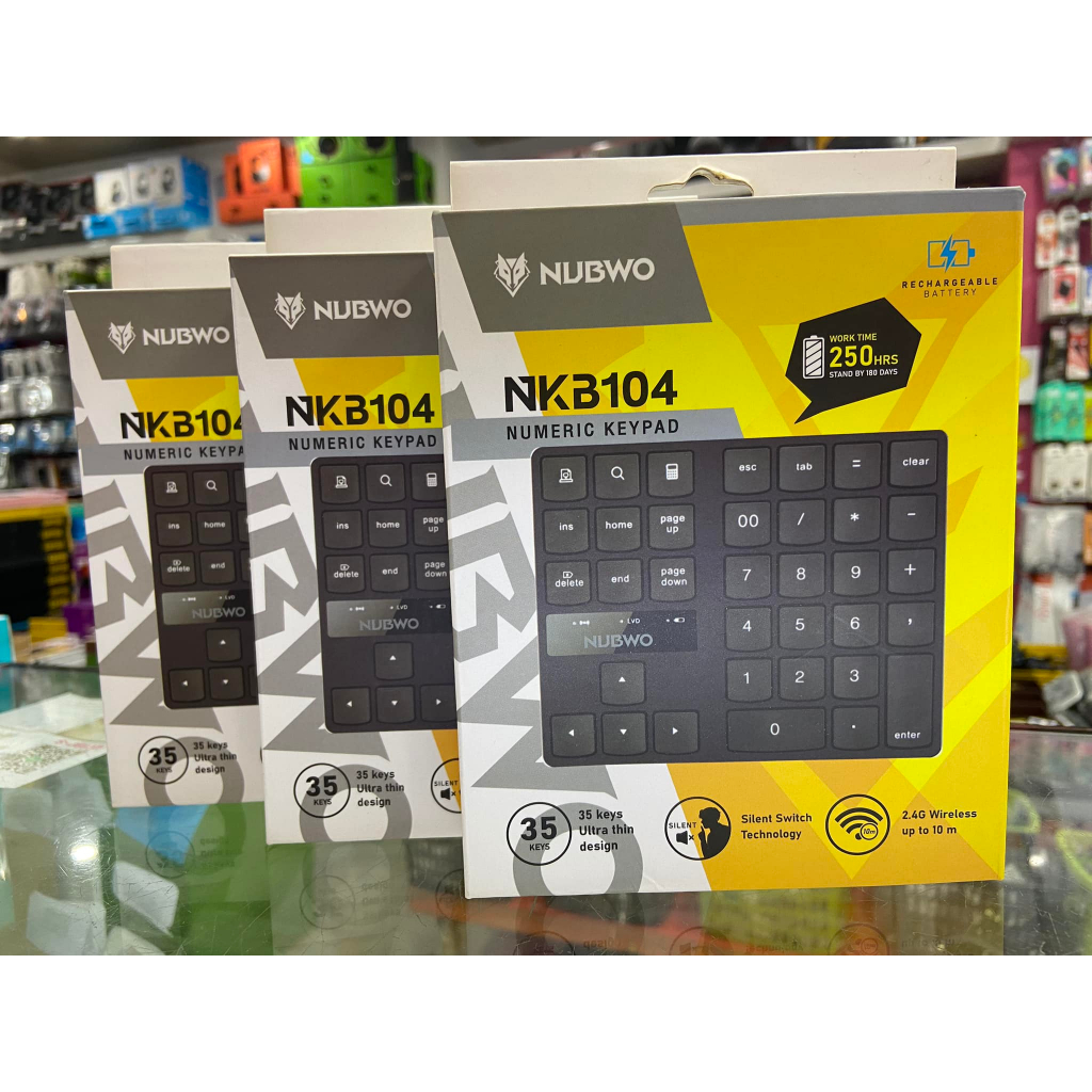 ส่งจากไทย Nubwo Numeric Keypad Wireless 18Keys Silent Switch แป้มพิมพ์ตัวเลขไร้สาย NKB104 NKB105 แป้มพิมพ์คีย์บอร์ด